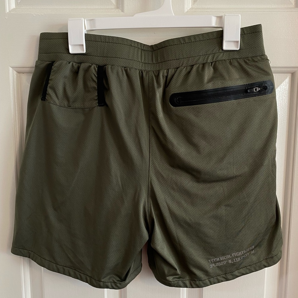 Men's Olive Green Shorts - Picture 3 of 3